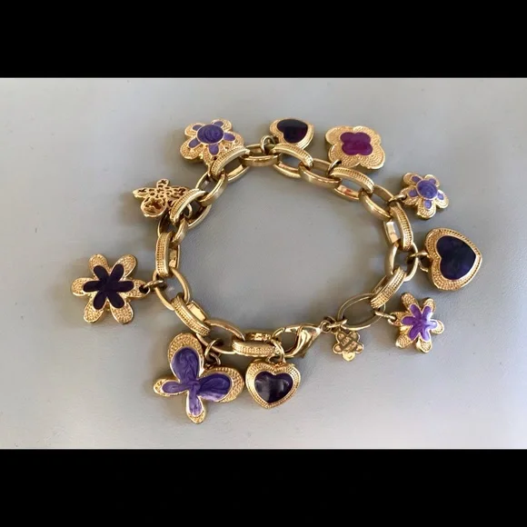 Absolutely Beautiful Chunky Gold Vermeil & enamel Lauren B Adams Charm Bracelet - Picture 4 of 5
